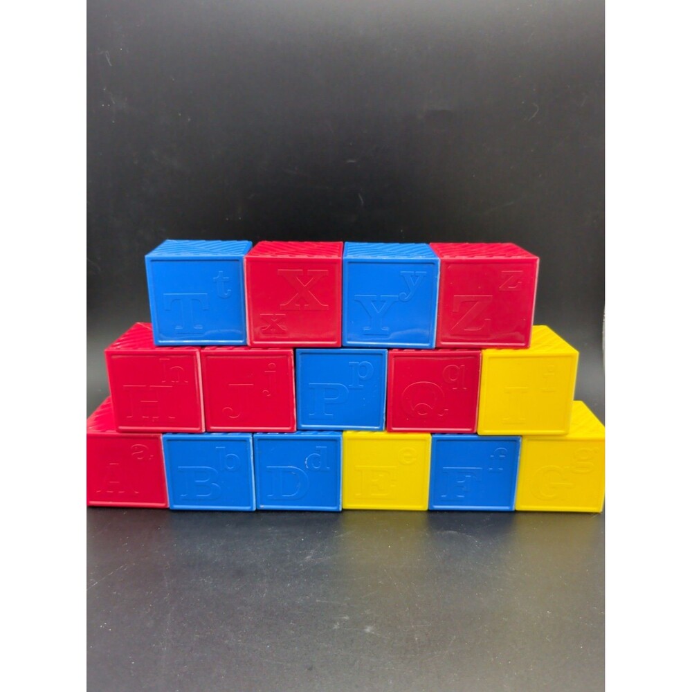 VTG Tupperware Tuppertoys Busy Blocks ABC Alphabet 15 Blocks ONLY - No Figures